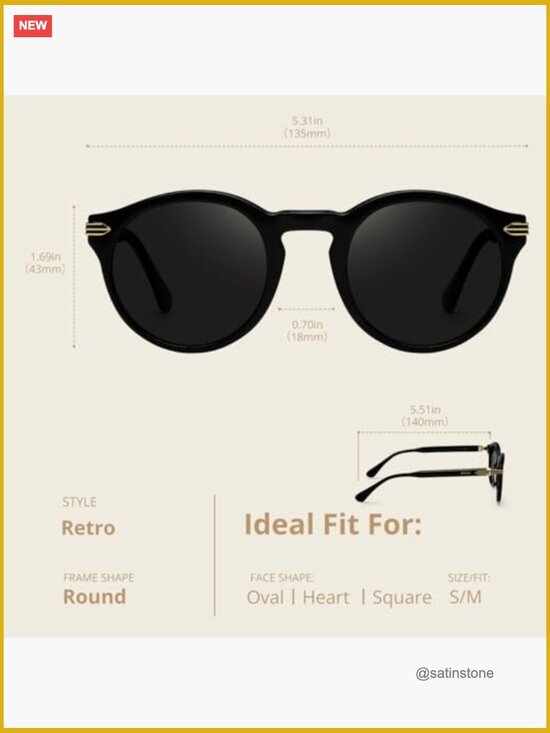 Vintage Round Sunglasses Large Frame UV400 Lens Retro Shades main image 4